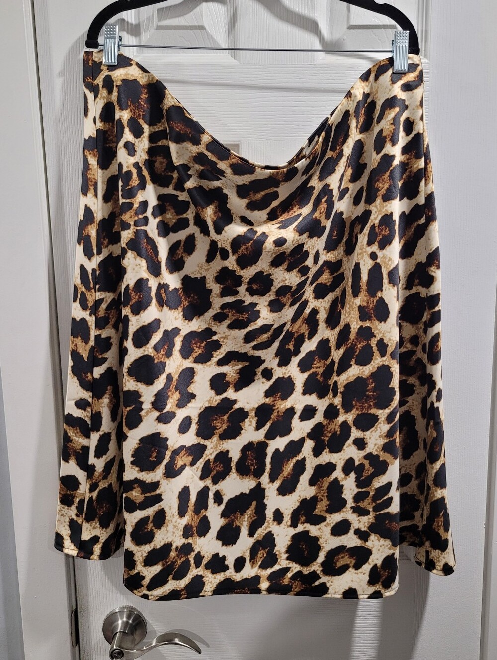 Addition Elle Leopard-Print Satin Midi Skirt Size 24